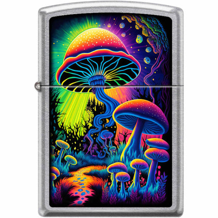 Zippo Windproof Pocket Lighter - Magic Mushroom Street Chrome Metal | XC368 ,