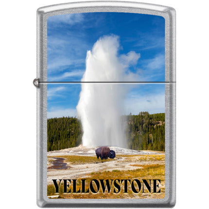 Zippo Windproof Pocket Lighter - Old Faithful and Bison Street Chrome Metal | XC369 ,