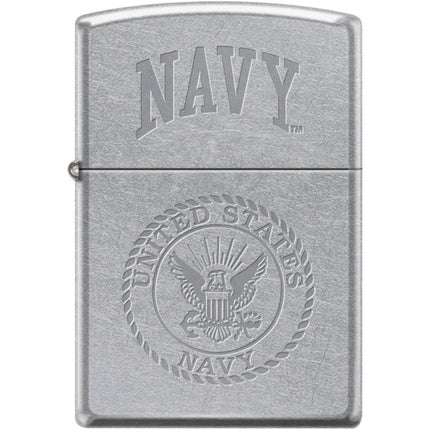 Zippo Windproof Pocket Lighter - U S Navy Le Street Chrome Metal | XC375 ,