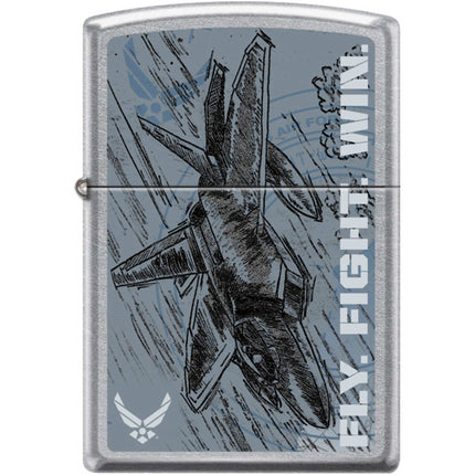 Zippo Windproof Pocket Lighter - USAF Street Chrome Metal | XC376 ,