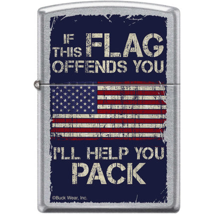 Zippo Windproof Pocket Lighter - Buck Wear Ill Help You Pack Street Chrome | XC379 ,