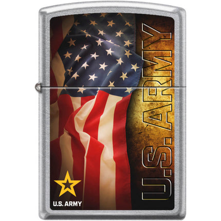 Zippo Windproof Pocket Lighter - Us Army Street Chrome Metal | XC382 ,