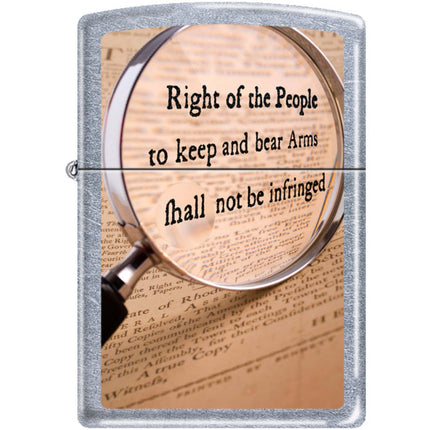 Zippo Windproof Pocket Lighter - Second Amendment Bill Of R Street Chrome | XC390 ,