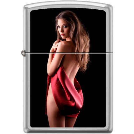 Zippo Windproof Pocket Lighter - Cover Me Up Satin Chrome Metal | XC427 ,