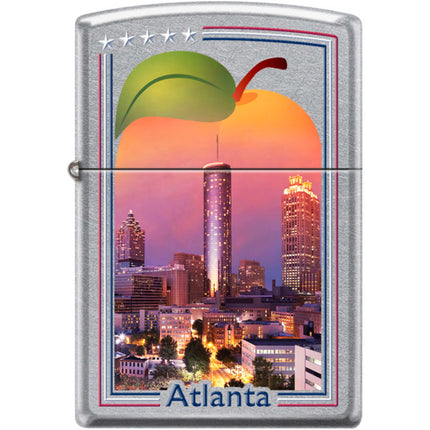 Zippo Windproof Pocket Lighter - Atlanta Souvenir Street Chrome Metal | XC453 ,