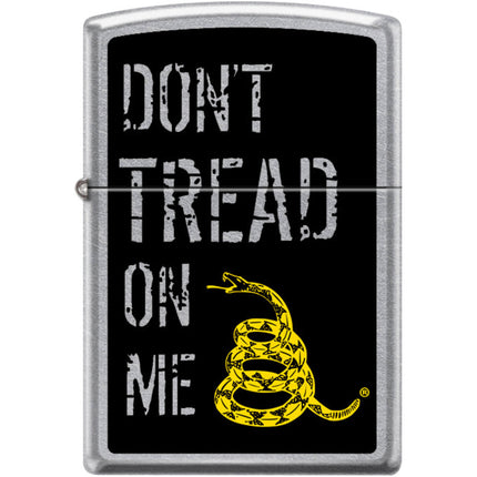 Zippo Windproof Pocket Lighter - Don't Tread On Me Street Chrome Metal | XC457 ,