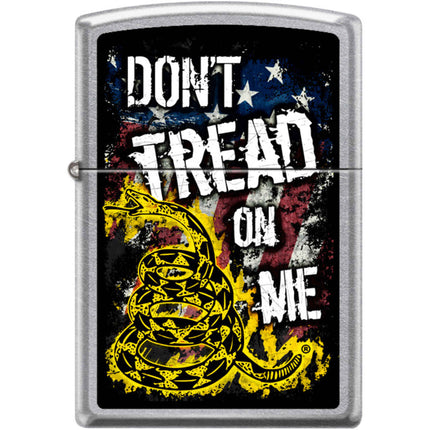 Zippo Windproof Pocket Lighter - Don't Tread On Me Street Chrome Metal | XC458 ,