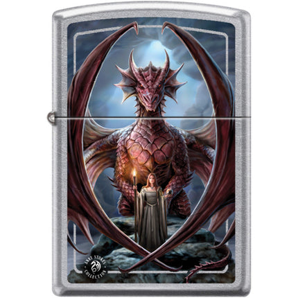 Zippo Windproof Pocket Lighter - Anne Stokes Collection Street Chrome Metal | XC459 ,