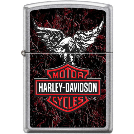 Zippo Windproof Pocket Lighter - Harley Davidson Eagles Street Chrome Metal | XC466 ,