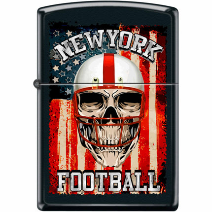 Zippo Windproof Pocket Lighter - New York Football Black Matte Metal | XC470 ,
