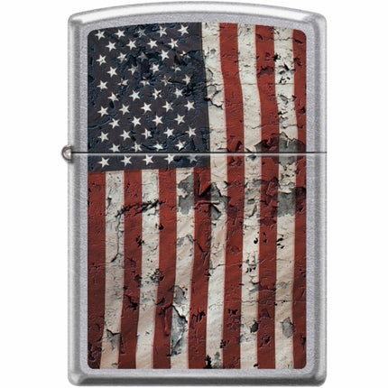 Zippo Windproof Pocket Lighter - Ols-Americana Distressed Street Chrome Metal | XC481 ,