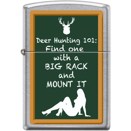 Zippo Windproof Pocket Lighter - Deer Hunting 101 Street Chrome Metal | XC482 ,