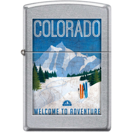 Zippo Windproof Pocket Lighter - Colorado Adventure Street Chrome Metal | XC499 ,