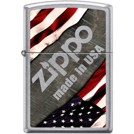 Zippo Windproof Pocket Lighter - Flfag and (Chrome Up) Street Chrome | XC501 ,