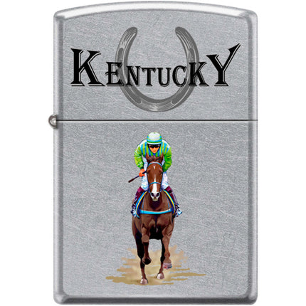 Zippo Windproof Pocket Lighter - Kentucky Design Street Chrome Metal | XC516 ,