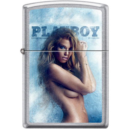 Zippo Windproof Pocket Lighter - Playboy December 2014 Street Chrome Metal | XC531 ,