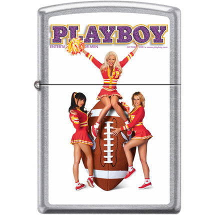 Zippo Windproof Pocket Lighter - Playboy October 2001 Street Chrome Metal | XC535 ,