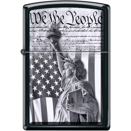Zippo Windproof Pocket Lighter - We The People Black Matte Metal | XC544 ,