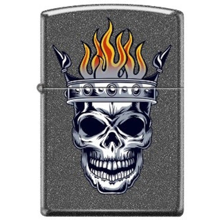 Zippo Windproof Pocket Lighter - Skull with Crown Iron Stone Metal | XC324 ,