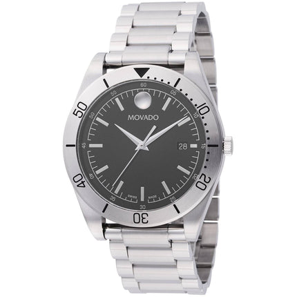 Movado Men's Watch - Sport Quartz Black Dial Silver Tone Steel Bracelet | 0607990 ,