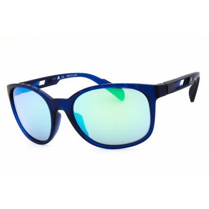 Adidas Unisex Sunglasses - Matte Blue Sport Wraparound Full Rim Frame | SP0011 91C ,