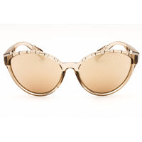 Adidas Women's Sunglasses - Shiny Light Brown Cat Eye Full Rim Frame | SP0012 45G ,