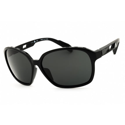 Adidas Women's Sunglasses - Shiny Black Sport Wraparound Full Rim Frame | SP0013 01A ,