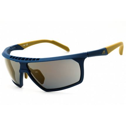 Adidas Men's Sunglasses - Blue/Yellow Sport Wraparound Full Rim Frame | SP0030 92G ,