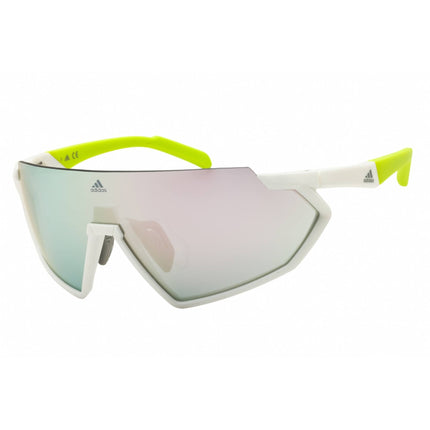 Adidas Men's Sunglasses - White/Green Injected Propionate Shield Frame | SP0041 24C ,
