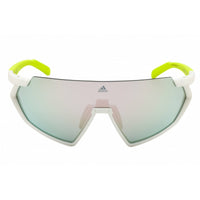 Adidas Men's Sunglasses - White/Green Injected Propionate Shield Frame | SP0041 24C ,