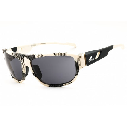 Adidas Men's Sunglasses - Beige/Black Sport Wraparound Full Rim Frame | SP0045 59A ,