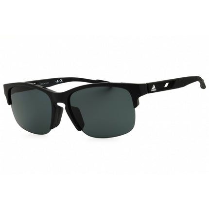 Adidas Men's Sunglasses - Matte Black Rectangular Shape Half Rim Frame | SP0048 02A ,