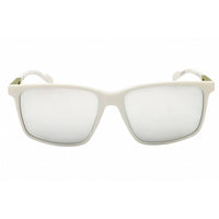 Adidas Men's Sunglasses - White/Green Rectangular Shape Full Rim Frame | SP0050 24C ,