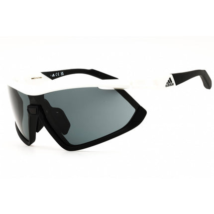 Adidas Men's Sunglasses - White/Black Sport Wraparound Half Rim Frame | SP0055 24A ,