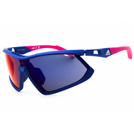 Adidas Women's Sunglasses - Matte Blue Sport Wraparound Half Rim Frame | SP0055 91Z ,