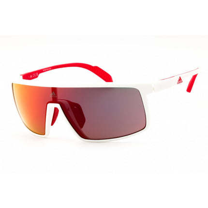 Adidas Unisex Sunglasses - White/Red Injected Propionate Full Rim Frame | SP0057 24L ,