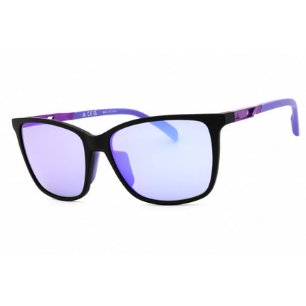 Adidas Women's Sunglasses - Matte Black Rectangular Shape Full Rim Frame | SP0059 02Z ,