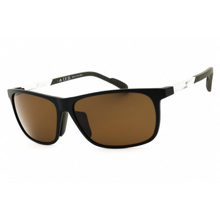 Adidas Men's Sunglasses - Matte Black Rectangular Shape Full Rim Frame | SP0061 02H ,