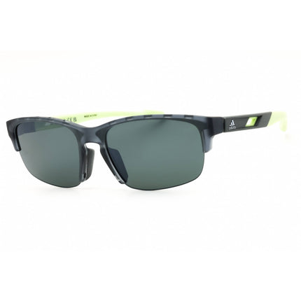 Adidas Men's Sunglasses - Grey/Green Injected Propionate Half Rim Frame | SP0068 20D ,