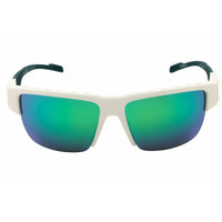 Adidas Unisex Sunglasses - White/Green Sport Wraparound Half Rim Frame | SP0070 24N ,