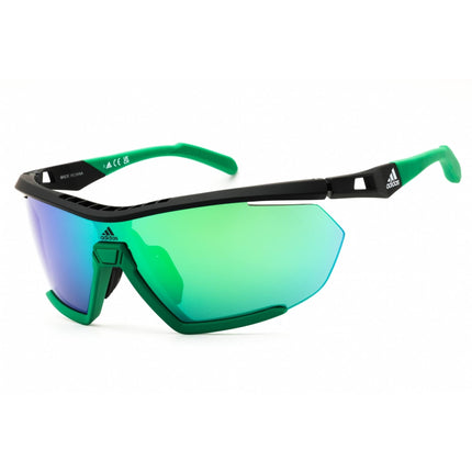 Adidas Men's Sunglasses - Black/Green Sport Wraparound Half Rim Frame | SP0072 05Q ,