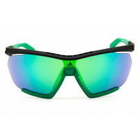 Adidas Men's Sunglasses - Black/Green Sport Wraparound Half Rim Frame | SP0072 05Q ,