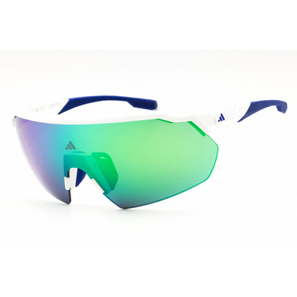 Adidas Unisex Sunglasses - White Sport Wraparound Shape Half Rim Frame | SP0093 21Q ,