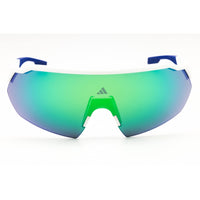 Adidas Unisex Sunglasses - White Sport Wraparound Shape Half Rim Frame | SP0093 21Q ,