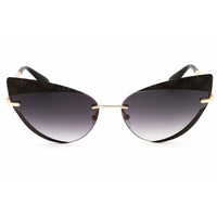 Adidas Women's Sunglasses - Black/Gold Metal Cat Eye Shape Half Rim Frame | OR0016 05B ,