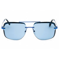 Adidas Men's Sunglasses - Shiny Blue Metal Rectangular Half Rim Frame | OR0017 90V ,
