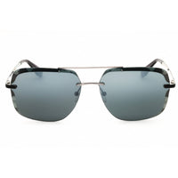 Adidas Men's Sunglasses - Black/Silver/Grey Rectangular Half Rim Frame | OR0017 68C ,