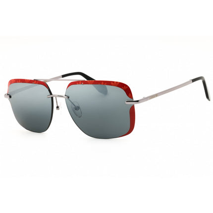Adidas Men's Sunglasses - Shiny Dark Ruthenium Rectangular Half Rim Frame | OR0017 12C ,
