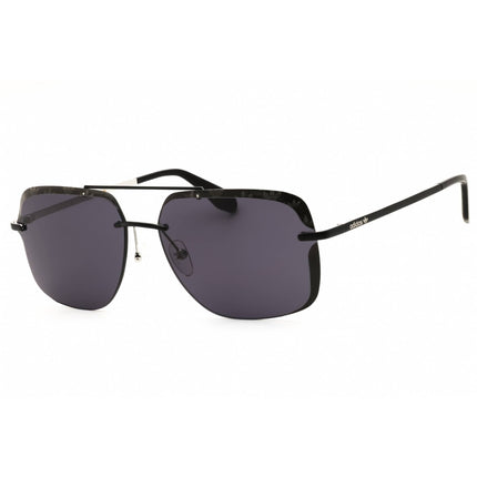 Adidas Men's Sunglasses - Black/Silver Metal Rectangular Half Rim Frame | OR0017 05A ,