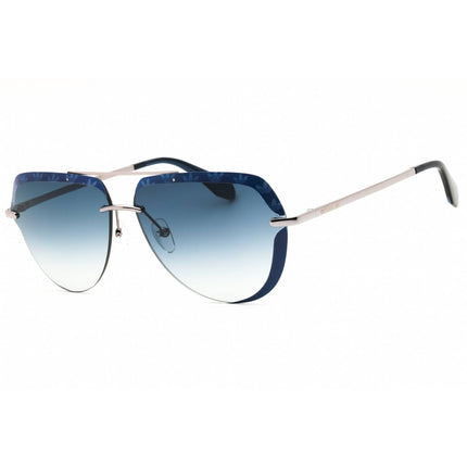 Adidas Men's Sunglasses - Shiny Blue Metal Aviator Shape Half Rim Frame | OR0018 90W ,